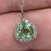 Heart Green Amethyst Pendant