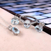Natural Aquamarine Jewelry Set