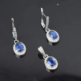 Tanzanite Necklace Jewelry Set