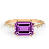 Purple Amethyst Gold Ring