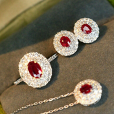 Most Beautiful Ruby Gemstone - Women 3 Piece Set
