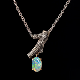 Tree Leaf Design Opal Pendant