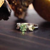 Green Moissanite Ring