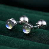 Genuine Moonstone Stud Earring