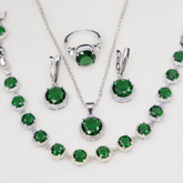 Emerald And Moissanite Jewelry Set
