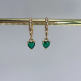 Heart Emerald Earring