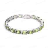 Peridot Bracelet 18K White Gold Bracelet