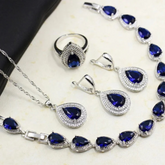 Tanzanite And Moissanite Jewelry Set