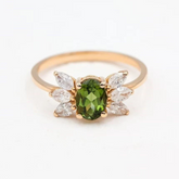 Peridot Ring, 18k Gold Ring