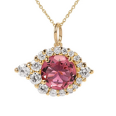 Pink Tourmaline Gold Pendant
