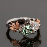 Moissanite And Green Amethyst Ring