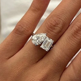 Beautiful Moissanite Two Stone Ring