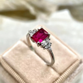 White Gold Pink Tourmaline Ring