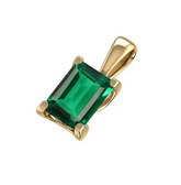 Natural Green Tourmaline Pendant in 14k Gold • Emerald Cut Tourmaline Necklace • Solitaire Gemstone Pendant • Fine Jewelry Gift for Her