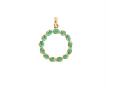 Natural Emerald Pendant, 14k Gold Open Circle Charm, Genuine Green Gemstone O Pendant, Handmade Fine Jewelry, Unique Gift for Her, Eternity Circle