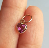 Natural Pink Tourmaline Heart Pendant, 14k Gold Bezel Heart Charm, Genuine Pink Gemstone Necklace Drop, Handmade Romantic Fine Jewelry, Gift for Her