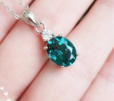 London Blue Topaz Pendant, White Gold Pendant, Natural Gemstone Pendant, Special Gift For Her