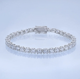 Moissanite Bracelet 18K White Gold Bracelet Moissanite Gemstone Bracelet Tennis Bracelet Handmade Special Jewelry Gift