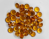 Natural Citrine Loose Gemstone | Round Brilliant Cut Calibrated Lot | 5mm 6mm 7mm 8mm Golden Yellow Crystals for Jewelry Making