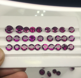 Natural Rhodolite Garnet Round Faceted Loose Gemstones | 5mm, 6mm, 7mm, 8mm Calibrated Size | AAA Raspberry Purple Garnet for Jewelry Making