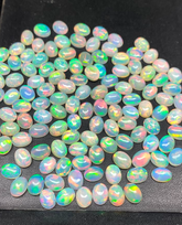Natural Ethiopian Welo Opal Cabochon Lot | Oval Fire Opal Loose Gemstones | 7x9mm & 8x6mm Gemstone Supply for Jewelry Making