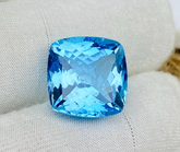 Beautiful Natural Swiss Blue Topaz Gemstone, 13.30 Carts Cushion, December Birthstone ,For jewellery Making (13x13x8.4mm)