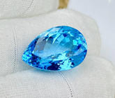 100% Natural Swiss Blue Topaz Gemstone, 15.80 Carts Beautiful Pear , For jewellery Making (17x12x9.6mm)