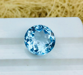 Beautiful Natural Swiss Blue Topaz Gemstone, 6.50 Carts Round , For jewellery Making (11x6.5mm)