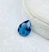 London Blue Topaz Pear Gemstone, 1.70 Carats Faceted Blue Topaz, Loose Gemstone (10x7x3.5 mm)