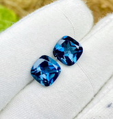 Natural Blue London Topaz pair Gemstone, 5.40 Carts Beautiful , For jewellery Making (8x8x5mm)