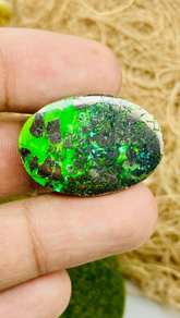 100% Natural Green Turquoise Cabochon 53.85 Carat Oval Natural Gemstone 28x20x8MM