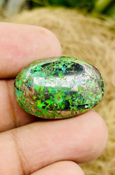 100% Natural Green Turquoise Cabochon 50.55 Carat Oval Natural Gemstone 25.5x18x11 MM