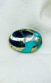 100% Natural Green Turquoise Cabochon 24.45 Carat Oval Natural Gemstone 21.5x16x6.5 MM