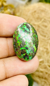 100% Natural Green Turquoise Cabochon 60.60 Carat Oval Natural Gemstone 26x18x12 MM