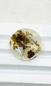Natural Dendritic Agate Cabochon- Loose Stone for Wire Wrapping Jewelry Making-18X17.50X1MM