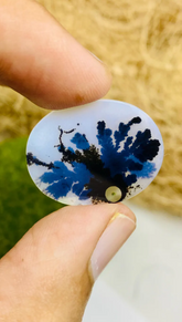 Natural Dendritic Agate Cabochon- Loose Stone for Wire Wrapping Jewelry Making-24.50X19X1.50MM