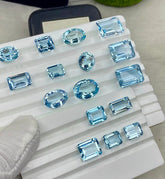 AAA+ Natural Santa Maria Aquamarine Loose Gemstone | Certified Deep Blue Aquamarine | Emerald Cut, Oval, Round Faceted Aquamarine for Rings & Pendants
