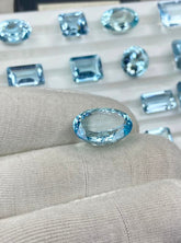 AAA+ Natural Santa Maria Aquamarine Loose Gemstone | Certified Deep Blue Aquamarine | Emerald Cut, Oval, Round Faceted Aquamarine for Rings & Pendants